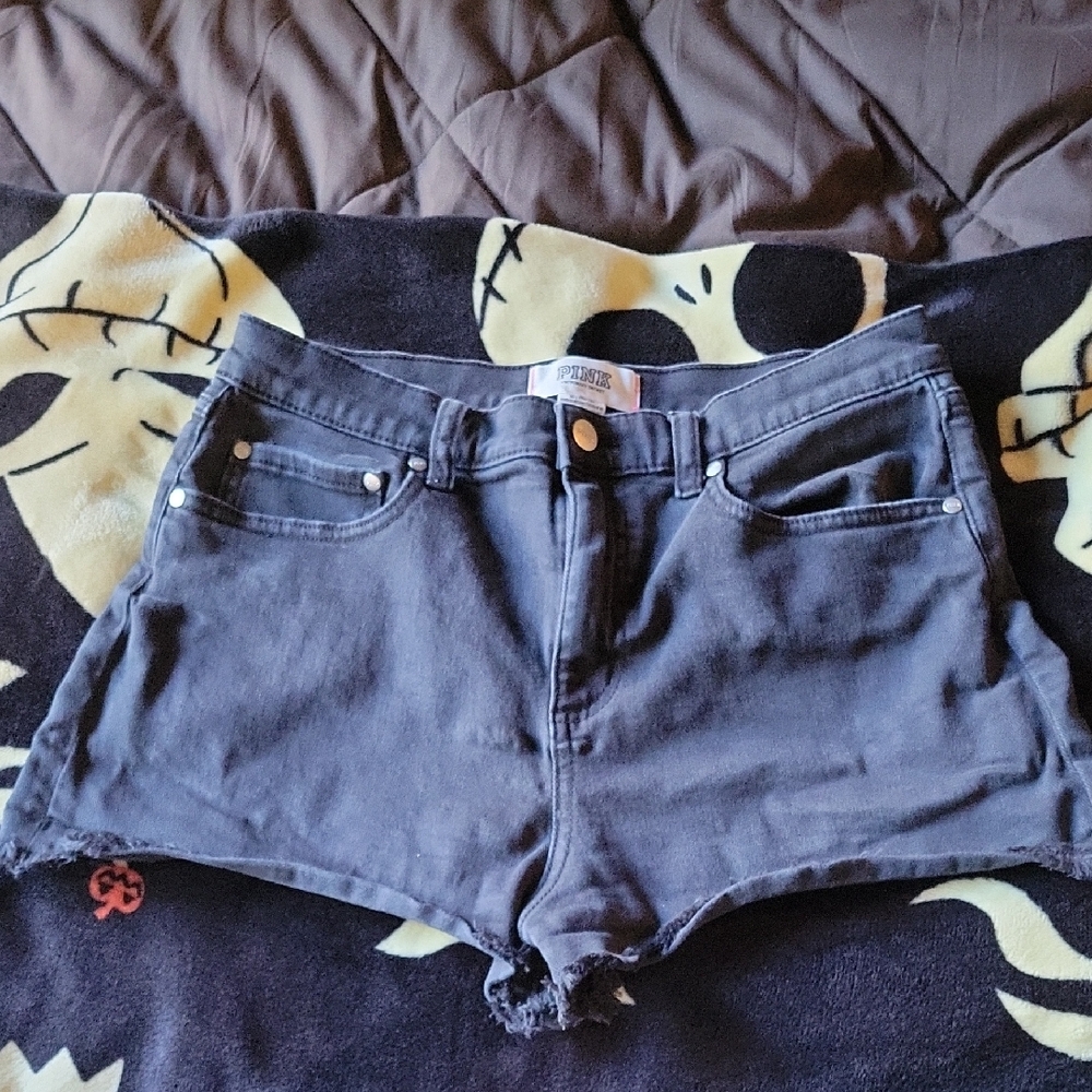 Size 10 PINK Victoria's Secret Black Denim Shorts
